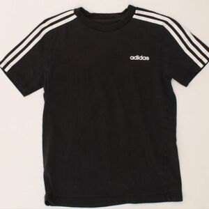 Adidas Black Baby Tee with White Stripes